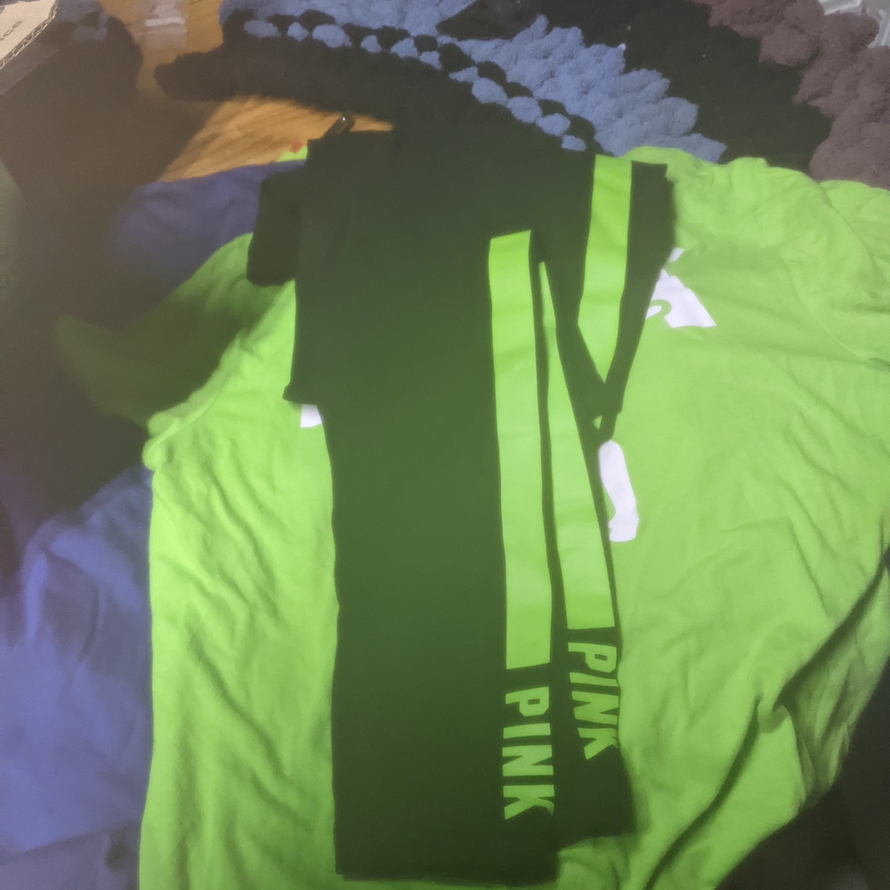 Kids Green and Black Shirt by PINK Victoria's Secret